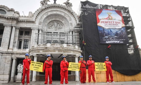 Greenpeace se manifiesta en Bellas Artes